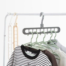 Load image into Gallery viewer, 238 9 Hole Plastic Hanger Hanging hook Indoor Wardrobe Clothes Organization Storage Balcony Windowsill Suit Racks