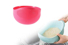Load image into Gallery viewer, 081A Multi-Function with Integrated Colander Mixing Bowl Washing Rice, Vegetable and Fruits Drainer Bowl-Size: 21x17x8.5cm