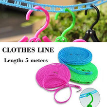 Load image into Gallery viewer, 190 Clothesline Drying Nylon Rope with Hooks