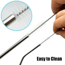 Load image into Gallery viewer, 579 Set of 4 Stainless Steel Straws & Brush (2 Straight straws, 2 Bent straws, 1 Brush)