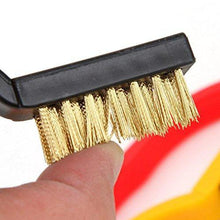 Load image into Gallery viewer, 184 -3 Pc Mini Wire Brush Set (Brass, Nylon, Stainless Steel Bristles)