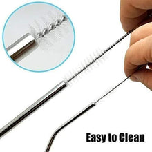 Load image into Gallery viewer, Your Brand Food Grade Silicone Straws(4pc) & Straw Cleaning Brush(1pc)