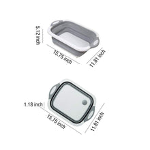 Load image into Gallery viewer, 098 Foldable Chopping Board, Dish Rack, Washing Bowl & Draining Basket, 3in1 Multi-Function