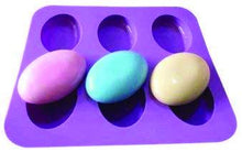 Load image into Gallery viewer, 0774 Silicon 6 Cavity Non Stick Oval Shape Mould Tray