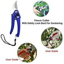 Load image into Gallery viewer, Your Brand Gardening Tools - Falcon Gloves, Flower Cutter/Scissor & Garden Tool Wooden Handle (3pcs-Hand Cultivator, Small Trowel, Garden Fork)