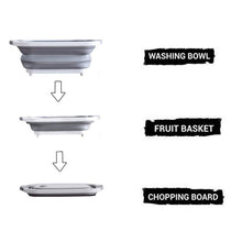 Load image into Gallery viewer, 098 Foldable Chopping Board, Dish Rack, Washing Bowl & Draining Basket, 3in1 Multi-Function