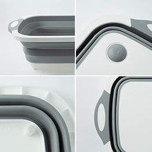 Load image into Gallery viewer, 098 Foldable Chopping Board, Dish Rack, Washing Bowl &amp; Draining Basket, 3in1 Multi-Function

