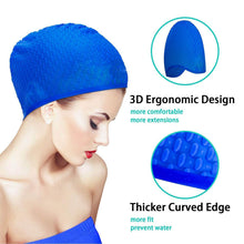 Load image into Gallery viewer, 552 Sports Swim Caps for Girls Women Bubble Cap Silicone Swimming Cap for Men Boys
