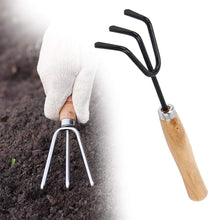 Load image into Gallery viewer, Your Brand Gardening Tools - Falcon Gloves, Flower Cutter/Scissor &amp; Garden Tool Wooden Handle (3pcs-Hand Cultivator, Small Trowel, Garden Fork)
