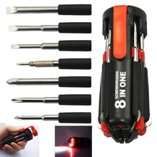 Load image into Gallery viewer, 8 in 1 Multi-Function Screwdriver Kit with LED Portable Torch
