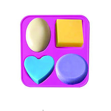 Load image into Gallery viewer, 0773 Silicone Circle, Square, Oval and Heart Shape Soap And Mini Cake Making Mould
