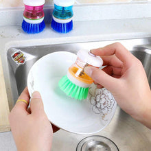 Load image into Gallery viewer, 159 Plastic Wash Basin Brush Cleaner with Liquid Soap Dispenser (Multicolour)
