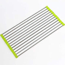 Load image into Gallery viewer, 2001_Stainless Steel Sink Folding Fruit Vegetable Drying Drain Rack Dish Drying Rack, Stainless Steel Roll-Up Over Sink Rack Kitchen Foldable Drying Drainer

