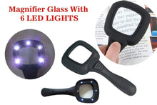 Load image into Gallery viewer, 557 Hand Held Optical Grade Magnifying Glass with 6 LED Lights
