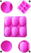 Load image into Gallery viewer, 0774 Silicon 6 Cavity Non Stick Oval Shape Mould Tray
