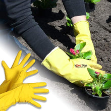 Load image into Gallery viewer, DeoDap Gardening Tools - Reusable Rubber Gloves, Flower Cutter &amp; Garden Tool Wooden Handle (3pcs-Hand Cultivator, Small Trowel, Garden Fork)

