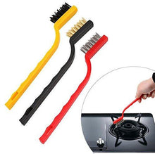 Load image into Gallery viewer, 184 -3 Pc Mini Wire Brush Set (Brass, Nylon, Stainless Steel Bristles)
