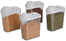 Load image into Gallery viewer, Your Brand Cereal Dispenser Easy Flow Storage Jar 750 ml 12 Pcs Set, Plastic, 10 in, White
