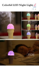 Load image into Gallery viewer, 396 Ice cream Humidifier Mini Ultrasonic Humidifiers Led Night Light Aroma Essential Oil Diffuser USB Fogger Car Air freshener
